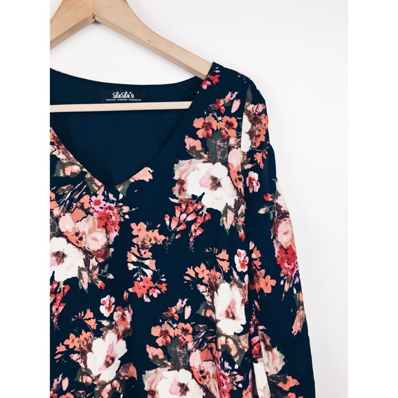 Lulus | Shifting Dears Navy Floral Print Dress - Picture 6 of 8